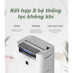 Máy Lọc Không Khí và Tạo Ẩm Sharp KC-G50EV-W 38m2 - Công Nghệ Plasmacluster, Tiết Kiệm Điện, Hoạt Động Thông Minh, Thiết Kế Gọn Nhẹ