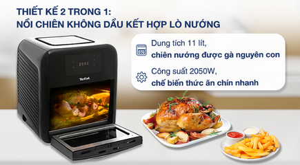 Nồi Chiên Không Dầu Đa Năng Tefal FW501815 - Dung Tích 11 Lít, Hẹn Giờ Tự Động, 9 Chương Trình Nấu Tiện Lợi