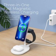 Sạc Nhanh Không Dây Mazer Infinite Mag.DESK 3in1 - Đế Sạc Chuyên Dụng Cho iPhone 12+, Apple Watch, AirPods