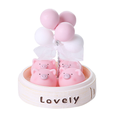 Set Khay 4 Heo Con Trang Trí - Bộ Dùng Cho Bàn Học và Ô Tô - Nhựa Thân Thiện Môi Trường, Xinh Xắn, Đáng Yêu