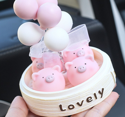 Set Khay 4 Heo Con Trang Trí - Bộ Dùng Cho Bàn Học và Ô Tô - Nhựa Thân Thiện Môi Trường, Xinh Xắn, Đáng Yêu