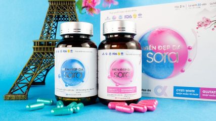 Bộ Viên Uống Đẹp Da Sora - Hỗ Trợ Cải Thiện Nám Da, Dưỡng Trắng Da, Giúp Da Sáng Mịn và Khỏe Mạnh, Thực Phẩm Bảo Vệ Sức Khỏe