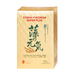 Viên uống hỗ trợ sức khỏe Kendai Fucoidan Super Plus - Tảo biển Mozuku Okinawa, nấm linh chi, tăng cường sức đề kháng, hộp 60 viên