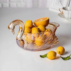 Bát Thủy Tinh Pha Lê Thiên Nga Đựng Trái Cây, Bánh Kẹo - Thiết Kế Sang Trọng, Chất Liệu Cao Cấp, Trang Trí Bàn Ăn Thêm Đẹp Mắt
