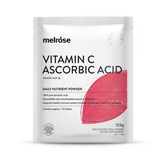 Bột Vitamin C Ascorbic Acid Melrose 125g - Hỗ trợ sức khỏe, tăng cường miễn dịch và làm đẹp da, nguyên chất dễ hòa tan