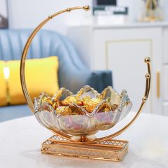 Khay Thủy Tinh Đựng Bánh Kẹo, Trái Cây Hình Trăng Khuyết HT01 - Thiết Kế Sang Trọng, An Toàn Cho Sức Khỏe Người Dùng