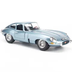 Mô Hình Xe Jaguar E-Type Coupe 1:18 Bburago Silver/Blue MH-18-12044 - Mô Phỏng Đẹp, Trang Trí Phòng Khách Hoặc Làm Việc
