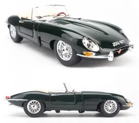 Mô hình xe ô tô Jaguar E-Type Cabrio 1:18 Bburago Xanh - Chi tiết tinh xảo, mở cửa, trang trí nhà cửa cho fan xe hơi