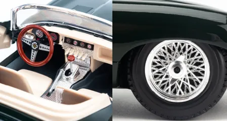 Mô hình xe ô tô Jaguar E-Type Cabrio 1:18 Bburago Xanh - Chi tiết tinh xảo, mở cửa, trang trí nhà cửa cho fan xe hơi