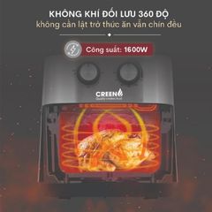 Nồi Chiên Không Dầu Creen CR-AG11L 11 Lít - Công Nghệ Khí Nóng 2 Luồng, Chiên Giòn Ngon, Lành Mạnh, Dễ Dàng Vệ Sinh