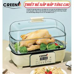 Nồi Lẩu Đa Năng 3 Tầng Creen CR-135 Plus - Công Suất 1500W, Chế Độ Nấu Đa Dạng, Hấp Lẩu Dễ Dàng cho Bữa Tiệc Gia Đình