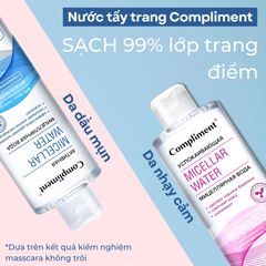 Nước tẩy trang Compliment Micellar Water 400ml - Làm sạch da, dịu nhẹ, phù hợp cho mọi loại da, không cay mắt, an toàn cho da nhạy cảm