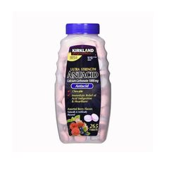 Viên nhai Kirkland Ultra Strength Antacid 1000mg - Hỗ trợ tiêu hóa, giảm đầy hơi, Calcium Carbonate, dễ sử dụng, lọ 265 viên