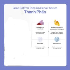 Bộ Dưỡng Trắng Da Gilaa Saffron Tone Up - Toner và Tinh Chất Dưỡng Sáng Da, Chăm Sóc Da Toàn Diện, Cấp Ẩm Hiệu Quả