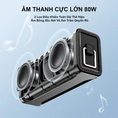 Loa Bluetooth Sounarc M1 80W Kèm 2 Micro Karaoke - Chất Lượng Âm Thanh Tuyệt Vời, Kết Nối Bluetooth 5.0, Pin 8000mAh, Khả Năng Kháng Nước IPX6