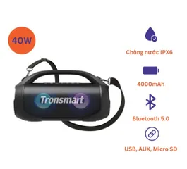 Loa Bluetooth Tronsmart Bang SE 40W - Loa Di Động Tiệc Tùng Chống Nước IPX6, Âm Thanh 3D Sống Động, Thời Gian Sử Dụng 20 Giờ