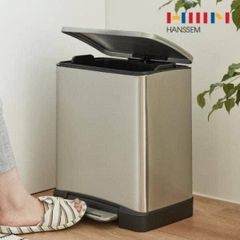 Thùng Rác Inox Cao Cấp Đạp Chân Hanssem 20L - Chống Vân Tay, Thiết Kế Thông Minh, Dễ Vệ Sinh, Phong Cách Hiện Đại Hàn Quốc