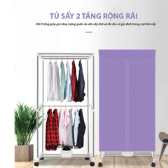 Tủ sấy quần áo Creen CR-TS160 1500W - Thiết kế hiện đại, sấy 15kg quần áo trong 1 giờ, tiện lợi cho gia đình, khử mùi hiệu quả