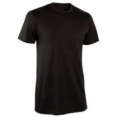 Áo Thun Thể Thao Nam Fitness 100 Decathlon Domyos - Chất Liệu Thoáng Mát, Nhanh Khô, Đen Suông Vừa, Phù Hợp Tập Gym