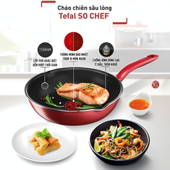 Chảo Chống Dính Tefal So Chef 21cm - Nhôm Cao Cấp, Phủ Titanium, Tương Thích Bếp Từ, Đáy Sâu, Chịu Nhiệt Tối Đa 400°C