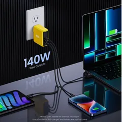 Củ Sạc Nhanh AOHi Magcube PD 140W - 3 Cổng USB (2C + 1A) Công Nghệ GaN+ Tỏa Nhiệt Thấp, Sạc Nhanh Đa Dụng Cho Điện Thoại và Thiết Bị điện tử