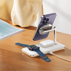 Đế sạc không dây Ugreen 3in1 25W CD278 - Sạc nhanh cho điện thoại, đồng hồ và tai nghe cùng lúc - Thiết kế gọn nhẹ, tiện lợi