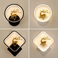 Đèn Ngủ Treo Tường Hươu 3 Chế Độ Sáng - Đèn LED Trang Trí Phòng Ngủ Hiện Đại, Họa Tiết Nghệ Thuật Sống Động