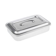 Hộp Đựng Dụng Cụ Y Tế Inox Có Nắp Đậy - Kích Thước 24cm x 16cm x 5cm, Bền Đẹp, Tiện Lợi Cho Spa, Nha Khoa, Thẩm Mỹ Viện