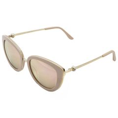 Kính mát nữ Cartier Brown Rose Gold Mirror Cat Eye Ladies Sunglasses CT0247S 004 54