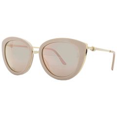 Kính mát nữ Cartier Brown Rose Gold Mirror Cat Eye Ladies Sunglasses CT0247S 004 54