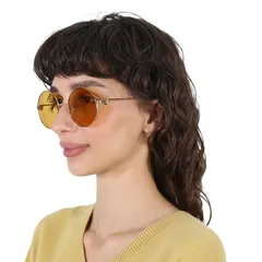 Kính mát nữ Cartier Yellow Round Ladies Sunglasses CT0156S 004 56