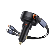 Tẩu Sạc Ô Tô Baseus Enjoyment Pro C+ 55W - Kèm Cáp Type C và Lightning, Hỗ Trợ Sạc Nhanh iPhone và Thiết Bị Di Động