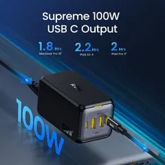 Trạm Sạc Để Bàn AOHi Magcube 120W Pro - 4 Cổng USB-C & USB-A, Thiết Kế Gọn Nhẹ, Sạc Nhanh Cho Laptop, Điện Thoại Thông Minh