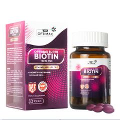 Viên hỗ trợ mọc tóc Super Biotin 10000mcg Optimax Mỹ - Kích thích tóc mọc dày, chắc khỏe, cải thiện tình trạng rụng tóc hiệu quả