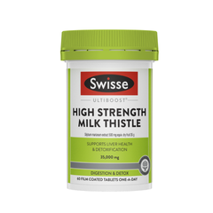 Viên uống hỗ trợ chức năng gan Swisse High Strength Milk Thistle - Chiết xuất cây kế sữa 35000mg, giữ gan khỏe mạnh và thải độc tự nhiên, 60 viên