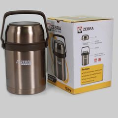 Hộp Cơm Giữ Nhiệt Inox 1L Zebra 152435 - Thiết Kế Miệng Rộng Chống Rò Rỉ, Bảo Quản Thức Ăn Lên Đến 12h