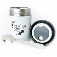 Hộp cơm giữ nhiệt Inox 380ml kèm muỗng gập Zebra Forest Collection - Đựng thức ăn bé gọn, chất liệu bền bỉ, an toàn sức khỏe.