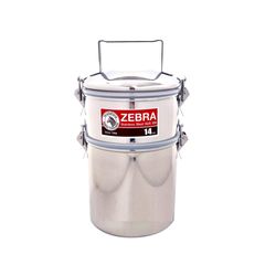 Hộp Đựng Thức Ăn Inox 14cm 2 Ngăn Zebra Smart 150255 Thái Lan - Thiết Kế Thông Minh, Chống Rò Rỉ, Dung Tích 2 Lít