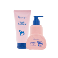Cặp Dầu Gội Xả Trẻ Em Borome Dịu Nhẹ - Chiết Xuất Thiên Nhiên 335ml & 180ml, Không Cay Mắt, An Toàn Cho Bé Từ 3 Đến 15 Tuổi