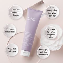 Kem Chống Nắng Kháng Nước Paula's Choice Extra Care SPF 50 - Không Nhờn, Bảo Vệ Da Mặt & Toàn Thân, Lâu Trôi, Dành Cho Da Dầu