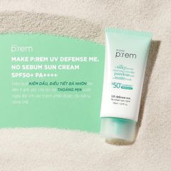 Kem Chống Nắng Vật Lý Kiềm Dầu Make p:rem UV Defense Me No Sebum - SPF 50+ PA++++, Giúp Kiểm Soát Bã Nhờn, Da Mịn Mượt Không Bóng Nhờn