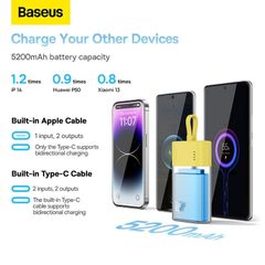 Pin Dự Phòng Sạc Nhanh Baseus Popsicle 5200mAh 20W - Thiết Kế Nhỏ Gọn, Sạc Nhanh Cho Điện Thoại, Máy Tính Bảng, Tai Nghe không Dây