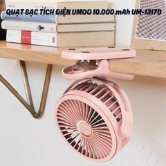 Quạt Sạc Tích Điện Mini Umoo 10000mAh UM-13170 - Quạt Cầm Tay Đa Năng, Thiết Kế Gọn Nhẹ với 4 Chế Độ Gió Linh Hoạt