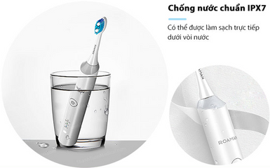 Bàn chải đánh răng điện Roaman T3S chống nước IPX7 - Công nghệ xung 48000/phút với 3 chế độ vệ sinh, thiết kế hiện đại và an toàn cho nướu.