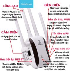Bộ Kích Sóng Wifi 4 Râu Repeater Cao Cấp 300Mbps - Kết Nối Xa, Tín Hiệu Mạnh mẽ với Công Nghệ Thông Minh