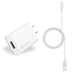 Bộ sạc Mophie 10W USB-A to Lightning cho iPhone/iPad - Sạc nhanh, tiện dụng, thay thế củ sạc Apple 5W, cáp Lightning 1M chất lượng cao