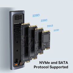 Hộp đựng ổ cứng SSD M.2 Baseus FlyJoy 4TB Type C 3.2 Gen2, Vỏ nhôm bền bỉ, Tản nhiệt tốt, Phù hợp với Windows, Mac, Linux