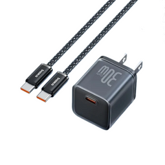 Combo Củ Sạc Nhanh Baseus GaN5S 30W Kèm Dây Cáp USB-C - Sạc Nhanh Chống Quá Nhiệt Cho iPhone 15, Thiết Bị Di Động