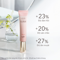 Kem Chống Nắng Nâng Tone Shiseido Elixir Day Care Revolution Tone Up SPF 50+ - Bảo Vệ Da, Làm Sáng Da Tự Nhiên 2in1