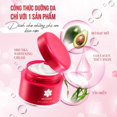 Kem Dưỡng Trắng Da Mijunka Whitening Cream Nhật Bản - Collagen Thủy Phân & 9 Loại Thảo Mộc, Giúp Da Sáng Hồng Rạng Rỡ 50g
